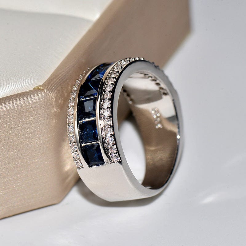 September Sapphire Triple Row Luxe Ring - Birthmonth Deals