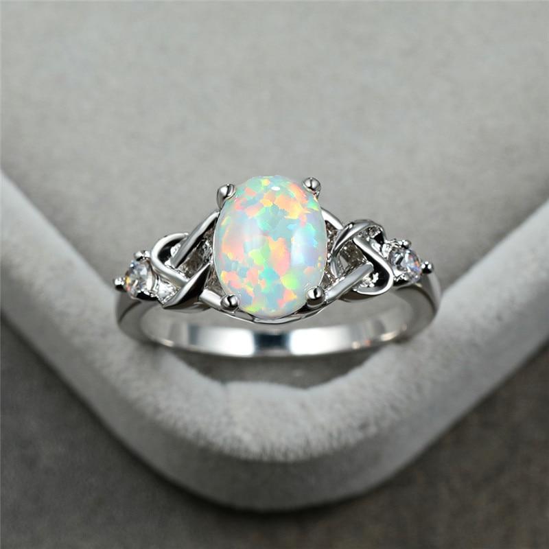 You're Mine Love Knot October Opal Ring - Birthmonth Deals