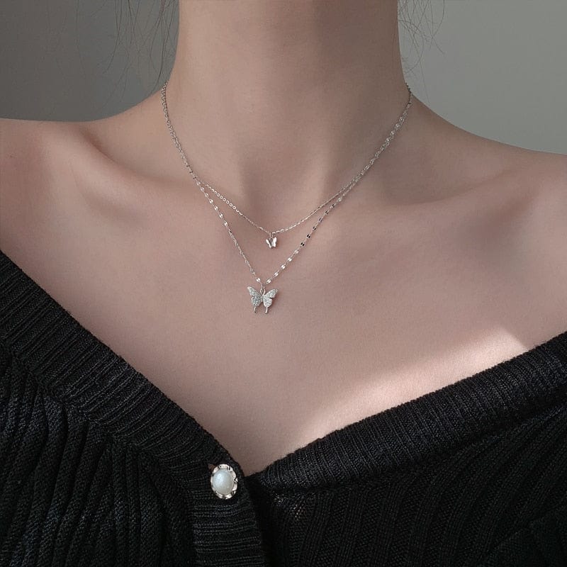 Double-layer Butterfly Necklace - Birthmonth Deals