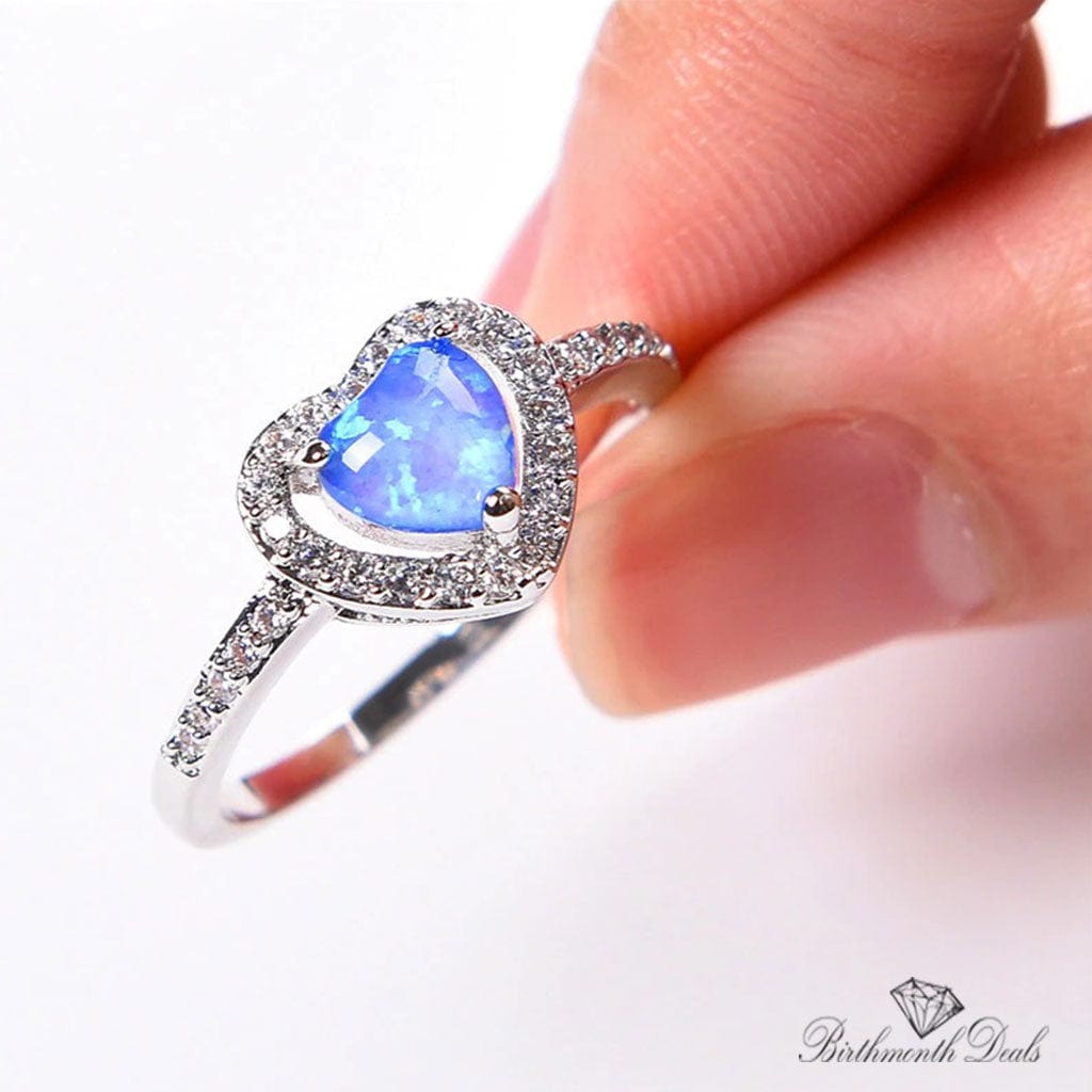 March Aquamarine Birthstone Ring - Birthmonth Deals