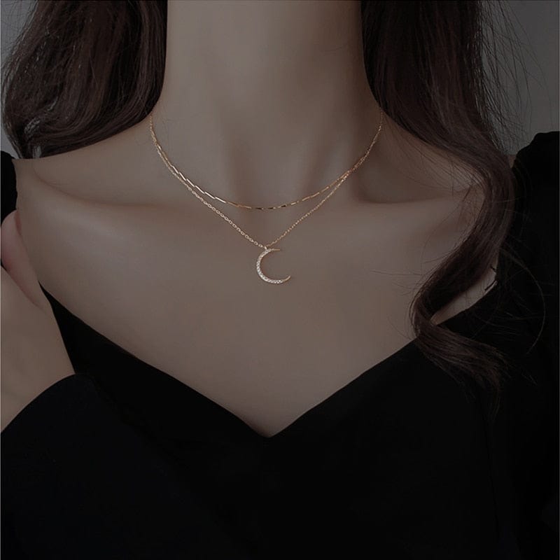 Crystal Moon Necklace - Birthmonth Deals