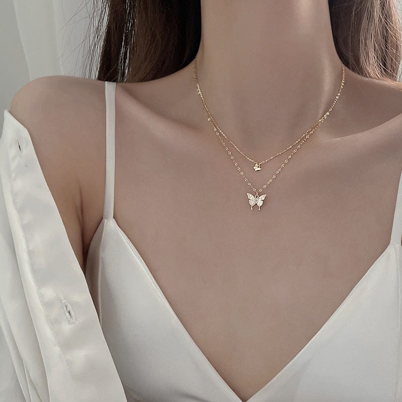 Double-layer Butterfly Necklace - Birthmonth Deals