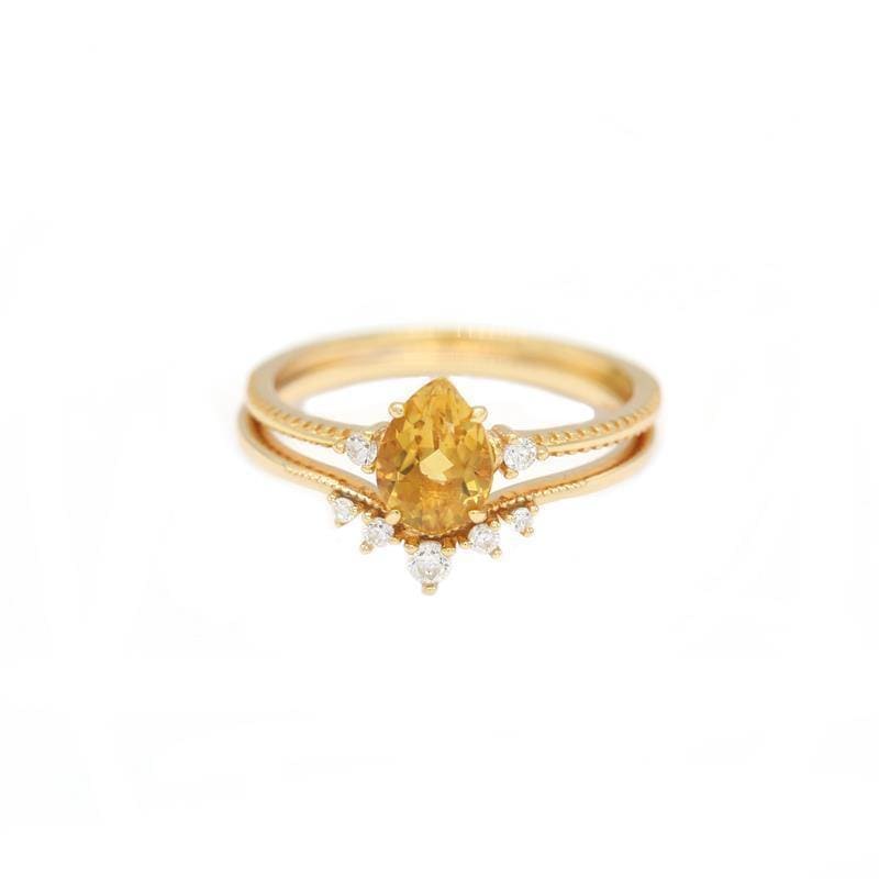 November Citrine Birthstone Ring - Birthmonth Deals