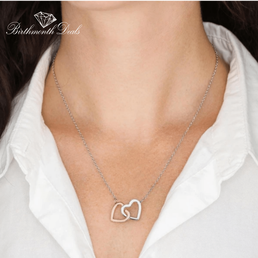 Interlocking Hearts Necklace - Birthmonth Deals