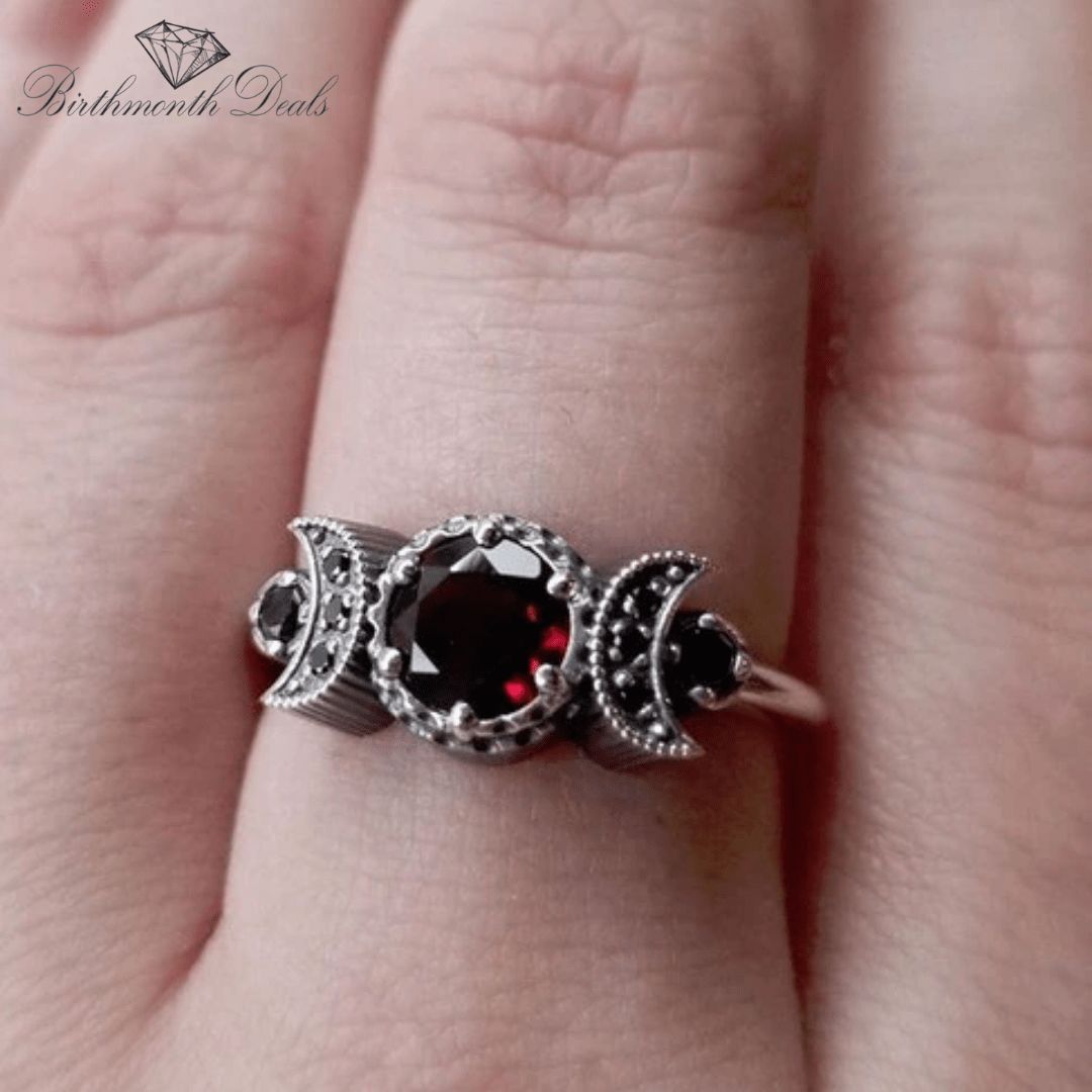 January Garnet Birthstone Stacking Ring - Birthmonth Deals