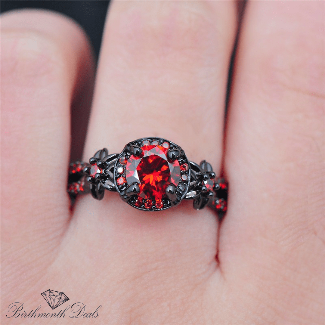 January Garnet Birthstone Ring - Birthmonth Deals