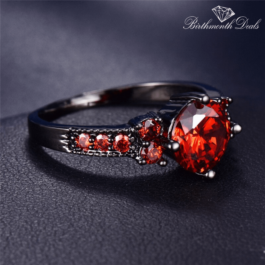 January Garnet Birthstone Ring - Birthmonth Deals