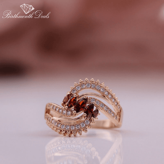 January Garnet Birthstone Ring - Birthmonth Deals