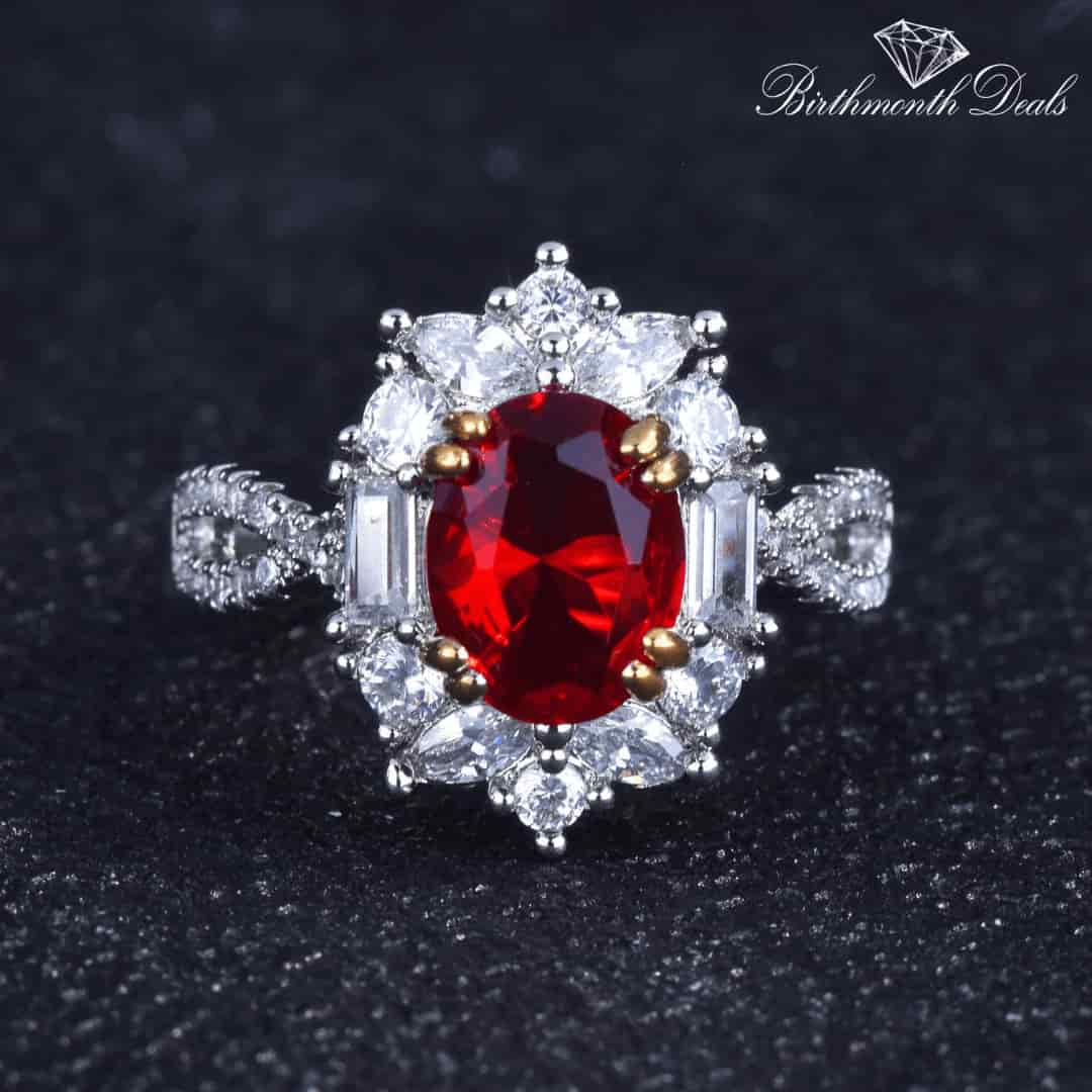 January Garnet Birthstone Ring - Birthmonth Deals