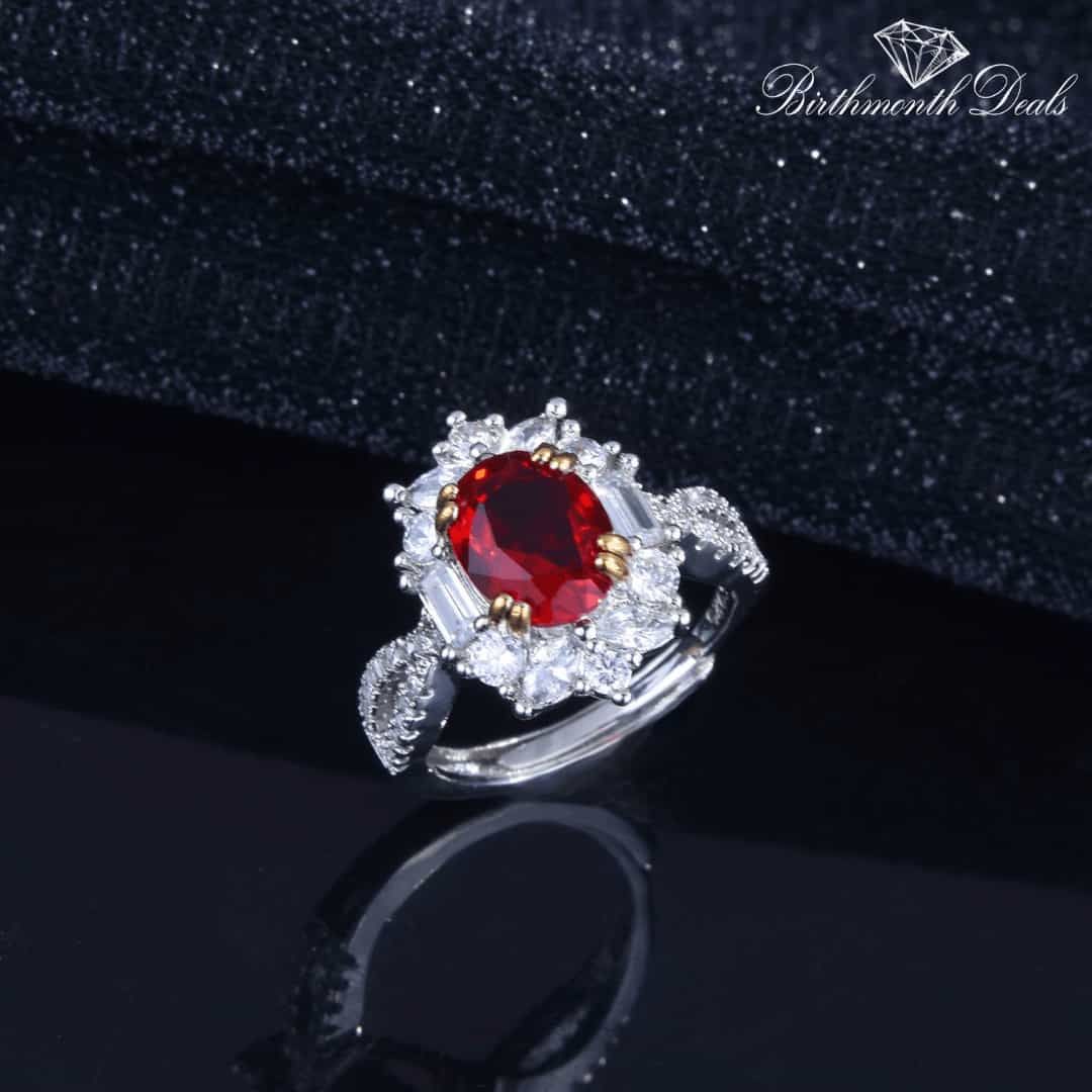 January Garnet Birthstone Ring - Birthmonth Deals