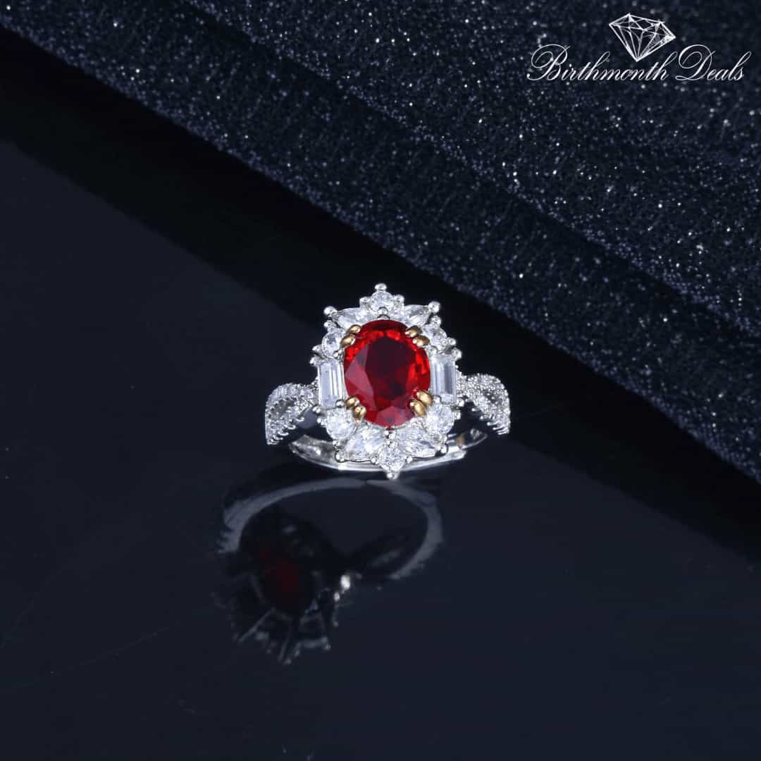 January Garnet Birthstone Ring - Birthmonth Deals