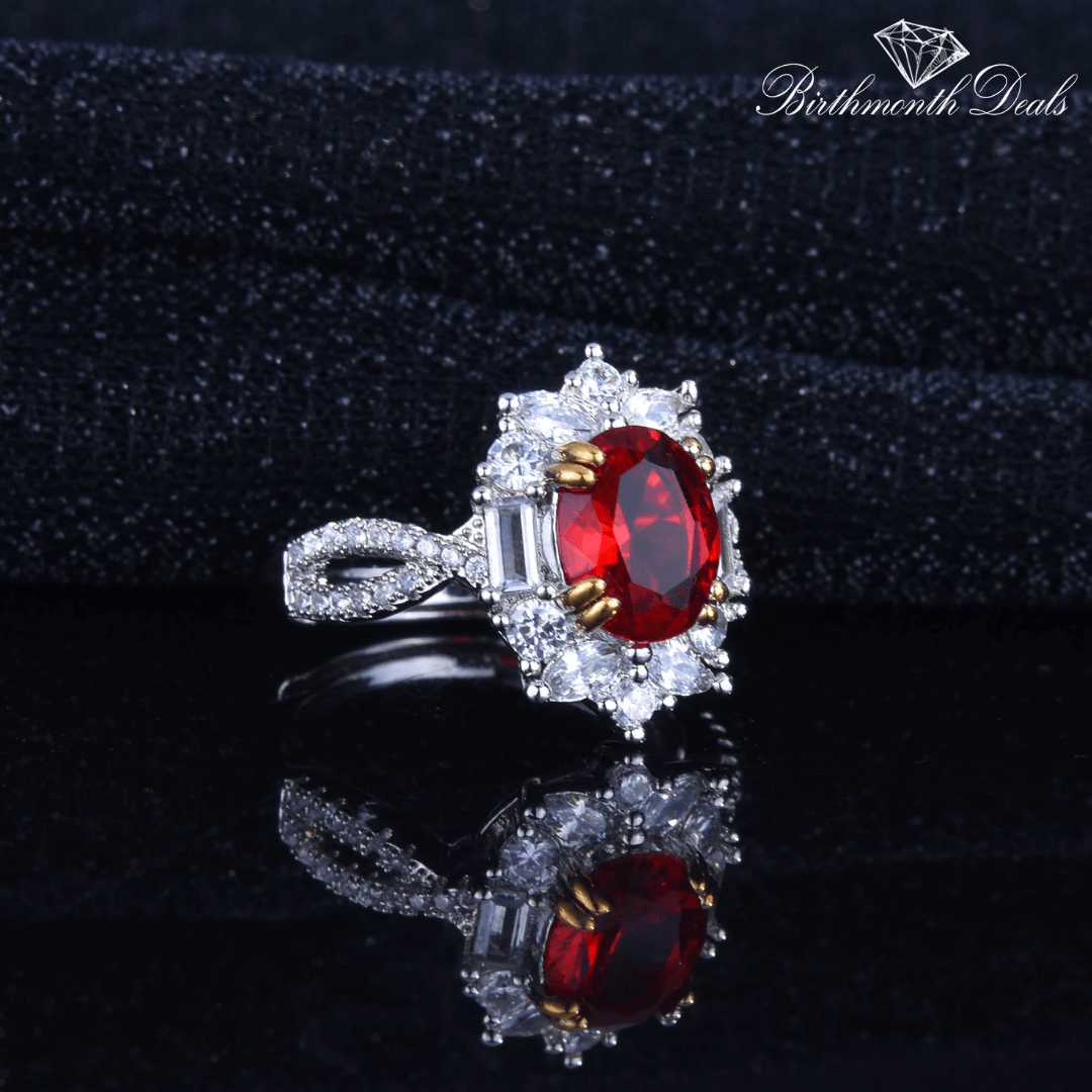 January Garnet Birthstone Ring - Birthmonth Deals