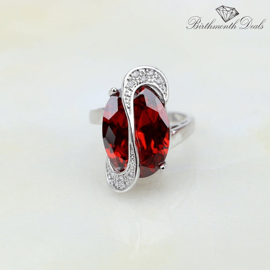 January Garnet Birthstone Ring - Birthmonth Deals