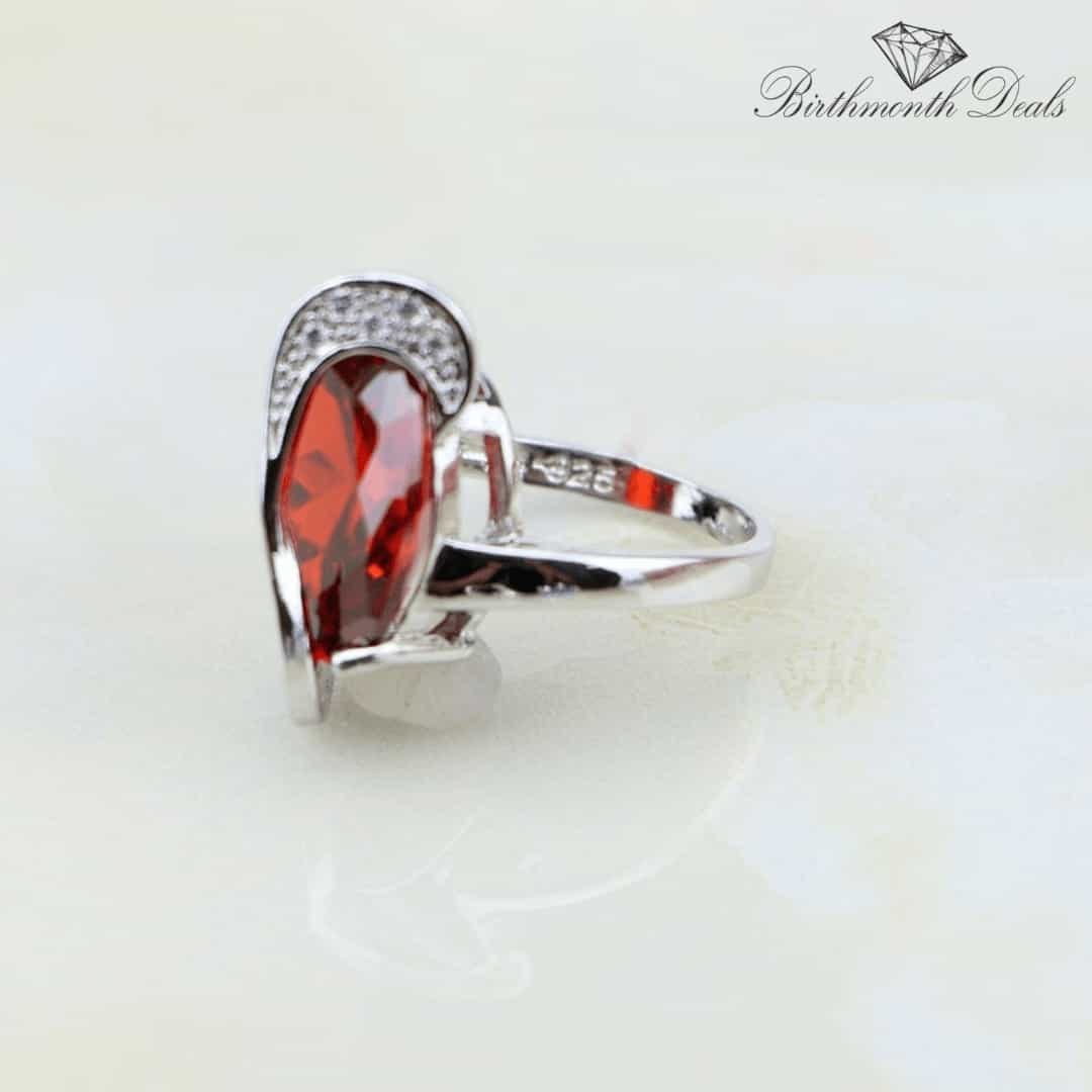 January Garnet Birthstone Ring - Birthmonth Deals