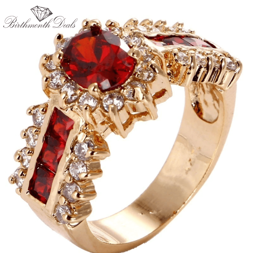 January Garnet Birthstone Ring - Birthmonth Deals