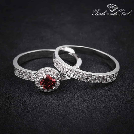 January Garnet Birthstone Stacking Ring - Birthmonth Deals