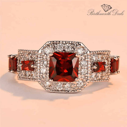 January Garnet Birthstone Ring - Birthmonth Deals