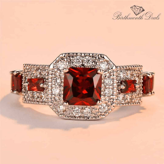 January Garnet Birthstone Ring - Birthmonth Deals