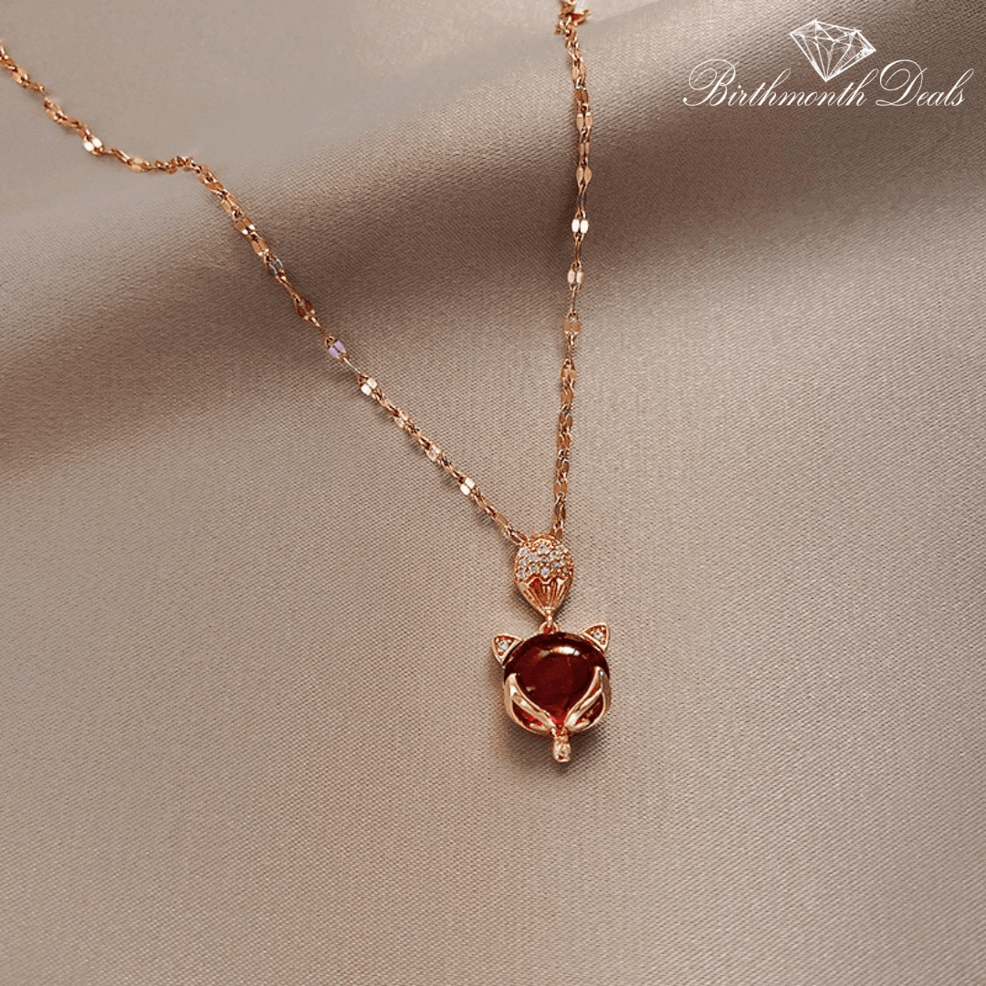 January Garnet Birthstone Necklace - Birthmonth Deals