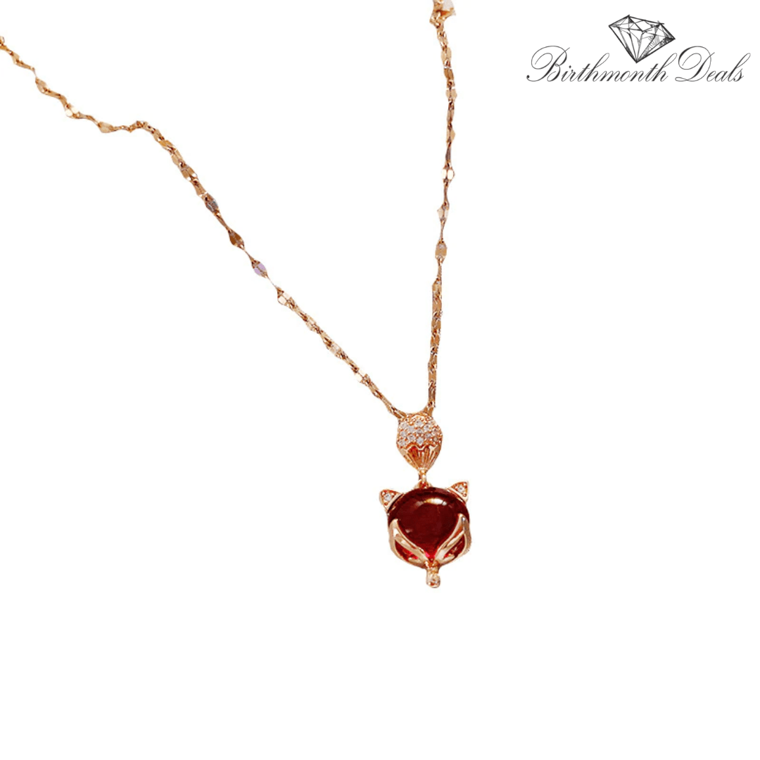 January Garnet Birthstone Necklace - Birthmonth Deals