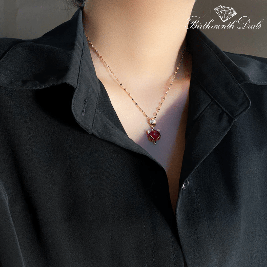 January Garnet Birthstone Necklace - Birthmonth Deals