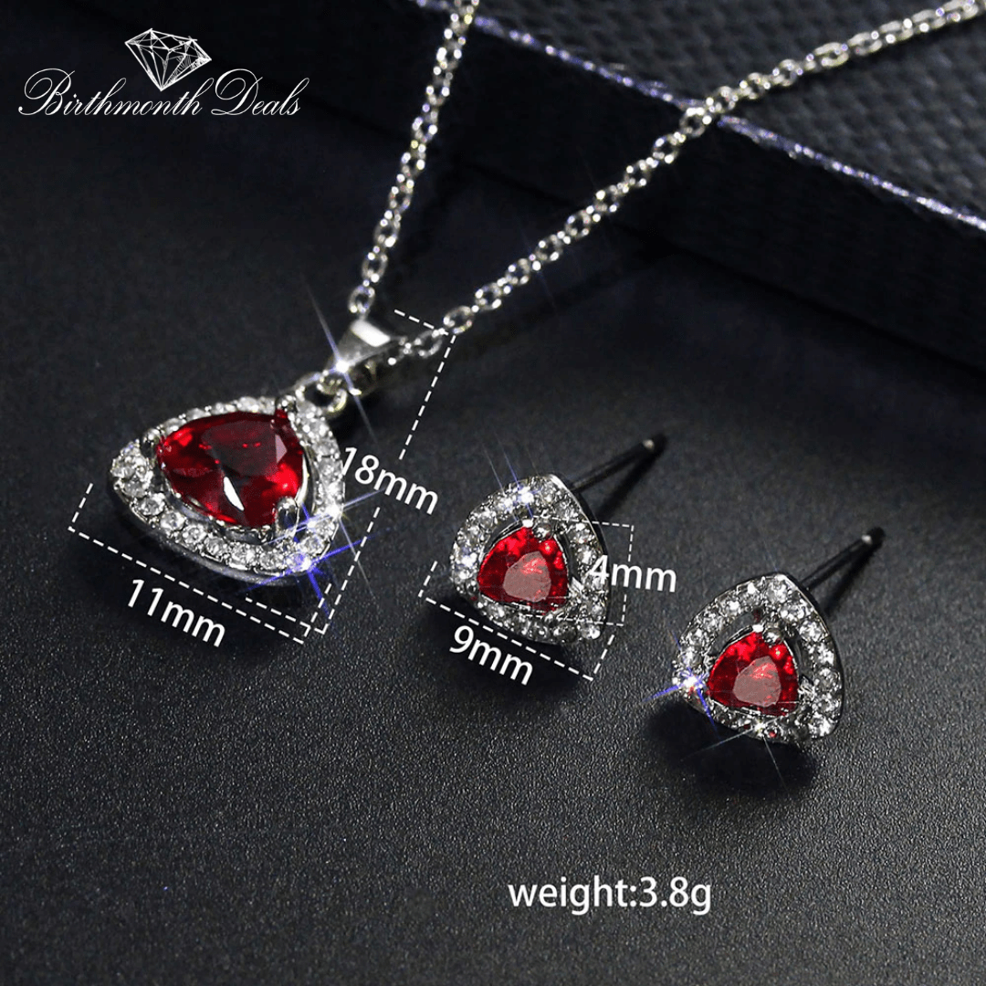 January Garnet Birthstone Jewelry Set - Birthmonth Deals