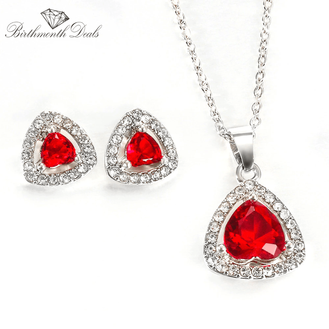 January Garnet Birthstone Jewelry Set - Birthmonth Deals