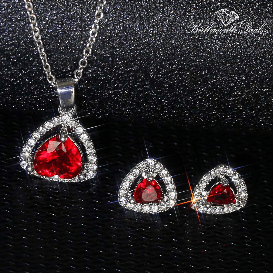 January Garnet Birthstone Jewelry Set - Birthmonth Deals