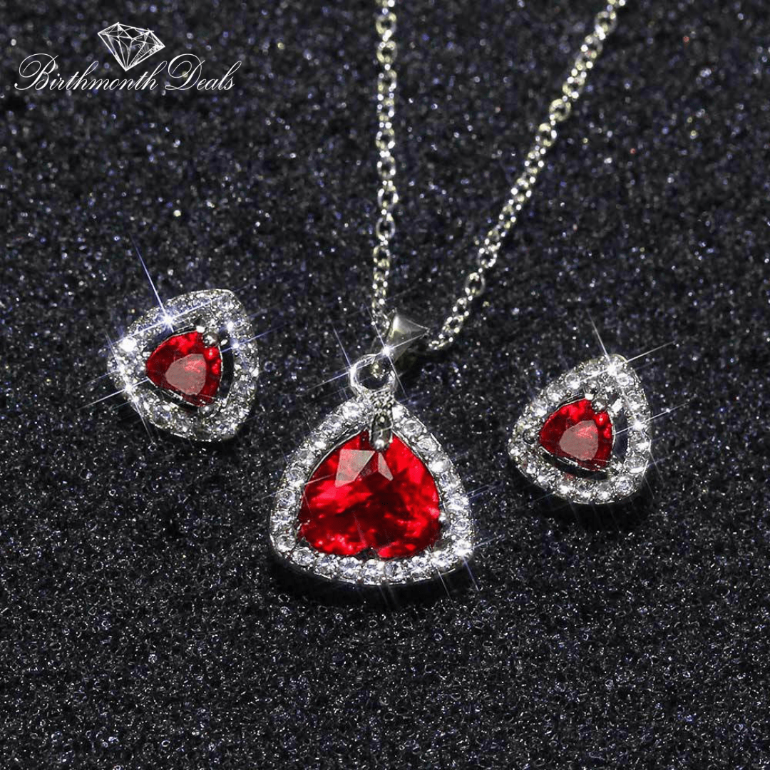 January Garnet Birthstone Jewelry Set - Birthmonth Deals