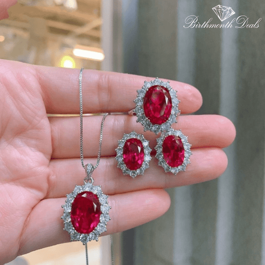 January Garnet Birthstone Jewelry Set - Birthmonth Deals