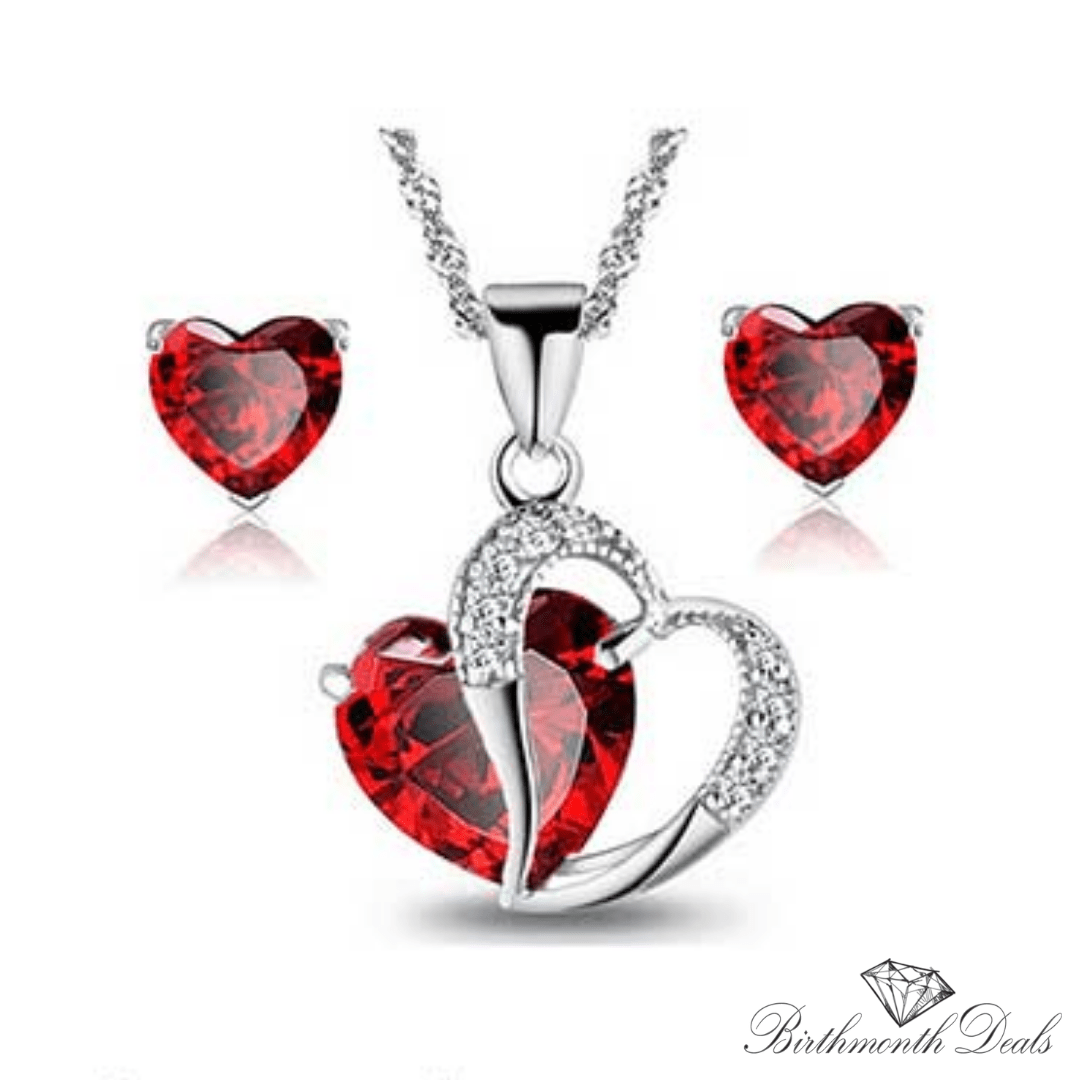 January Garnet Birthstone Jewelry Set - Birthmonth Deals