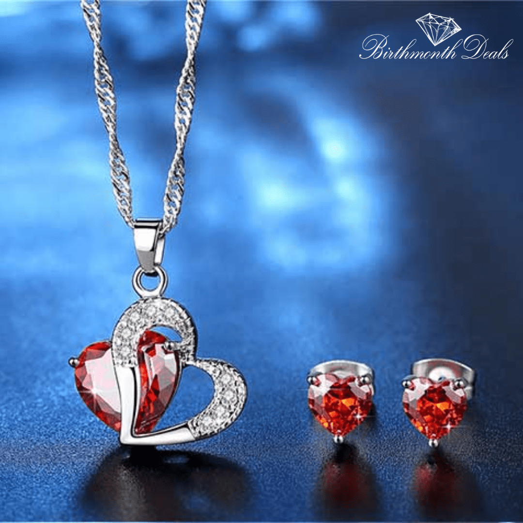 January Garnet Birthstone Jewelry Set - Birthmonth Deals