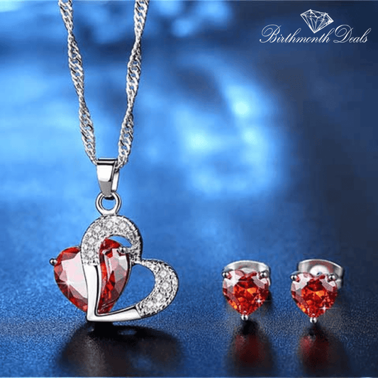 January Garnet Birthstone Jewelry Set - Birthmonth Deals