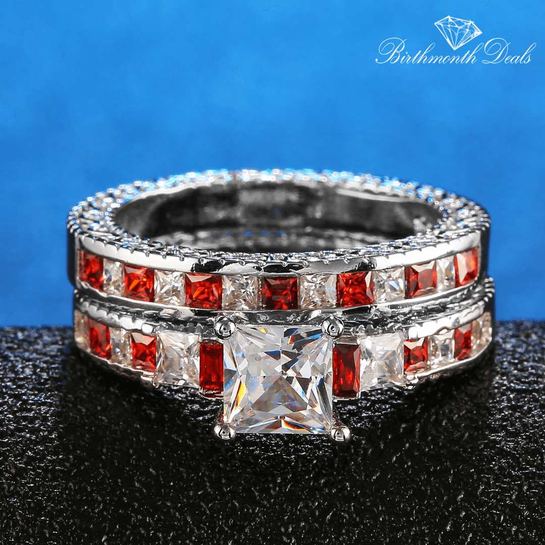 July Ruby Birthstone Stacking Ring - Birthmonth Deals