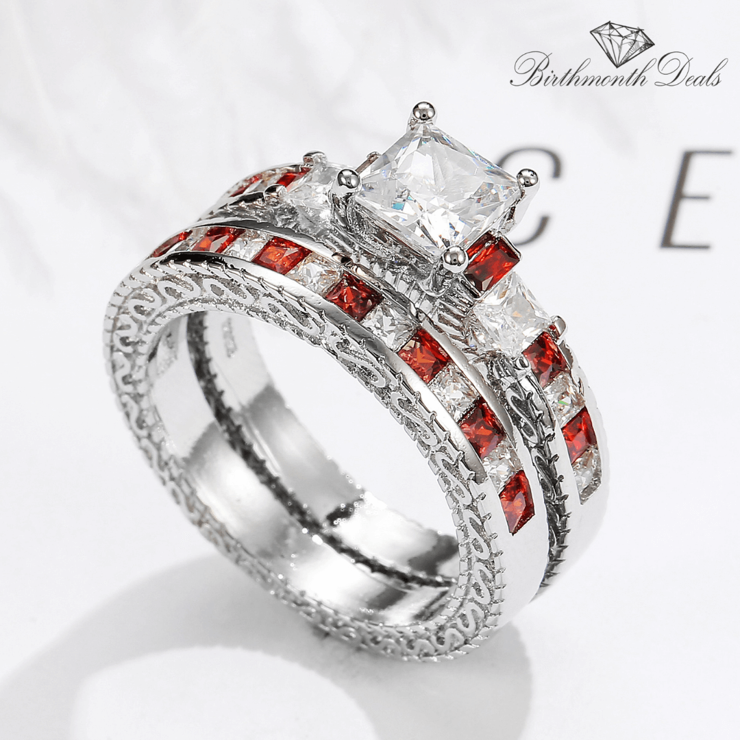 July Ruby Birthstone Stacking Ring - Birthmonth Deals