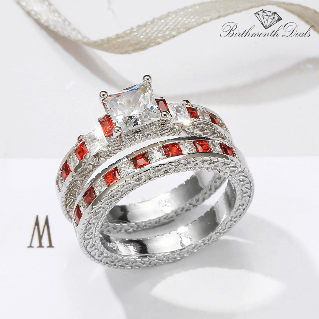 July Ruby Birthstone Stacking Ring - Birthmonth Deals