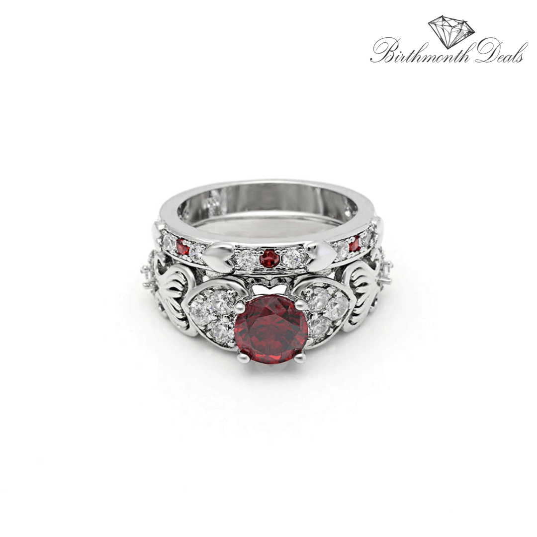 July Ruby Birthstone Stacking Ring - Birthmonth Deals