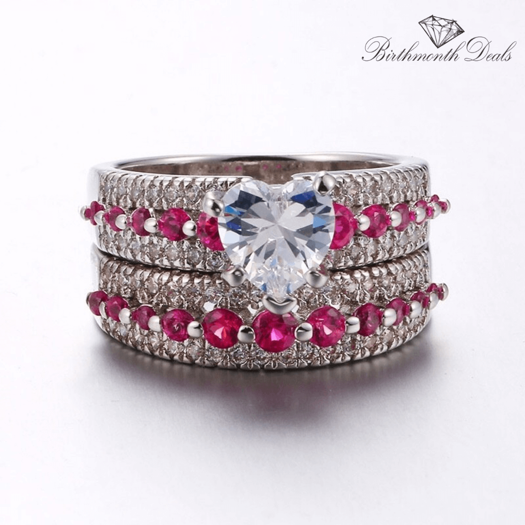 July Ruby Birthstone Stacking Ring - Birthmonth Deals