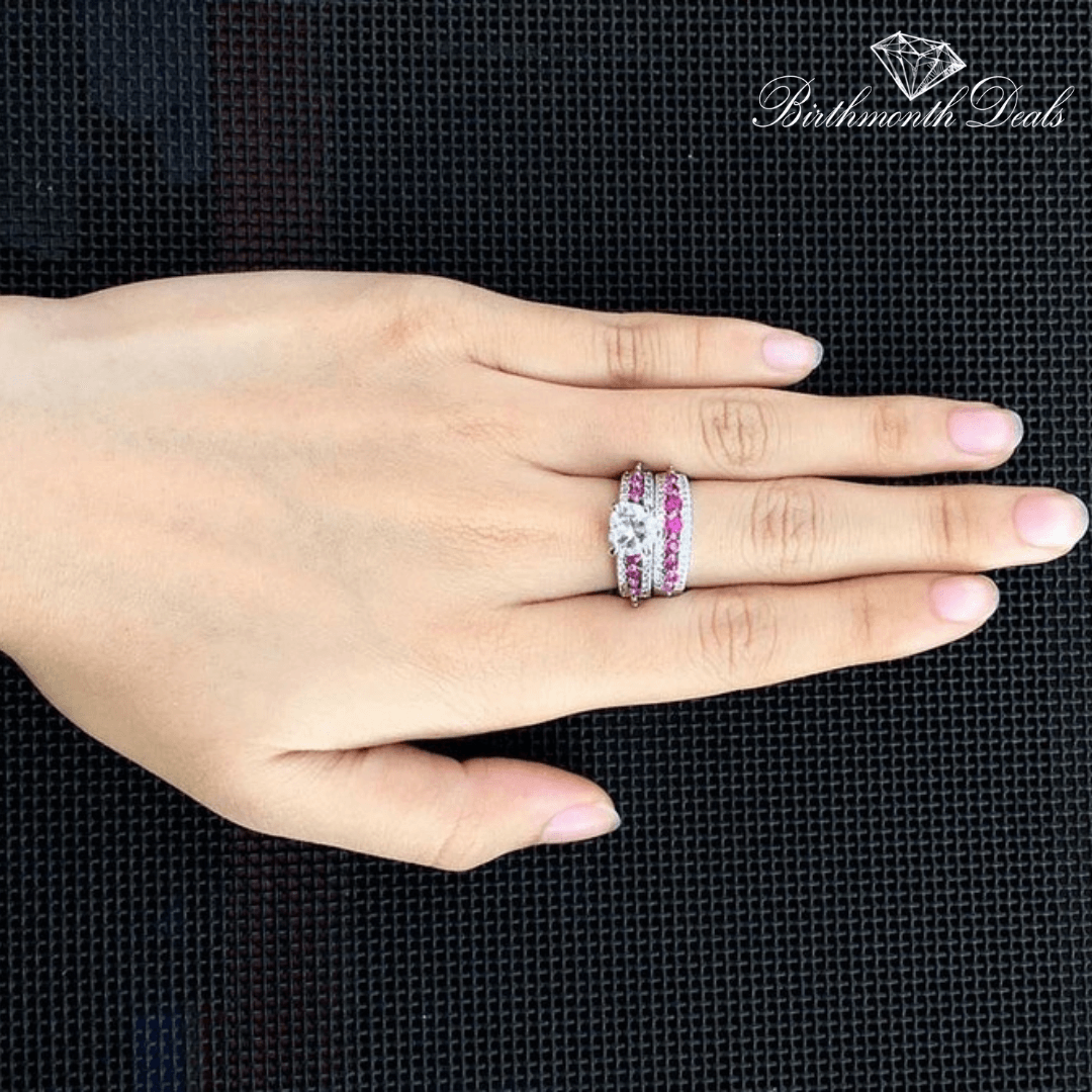 July Ruby Birthstone Stacking Ring - Birthmonth Deals