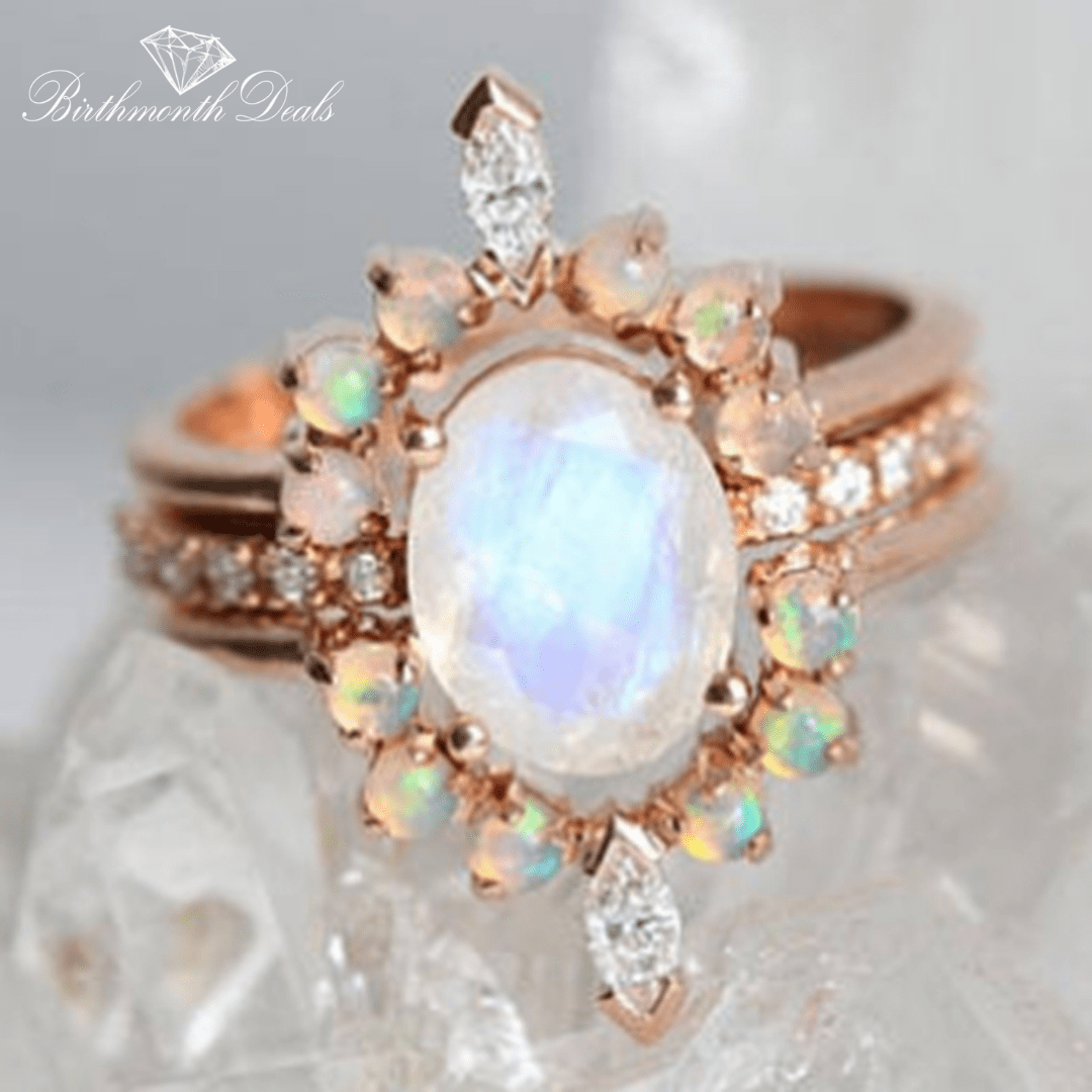 June Moonstone Birthstone Stacking Ring - Birthmonth Deals