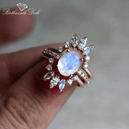 June Moonstone Birthstone Stacking Ring - Birthmonth Deals