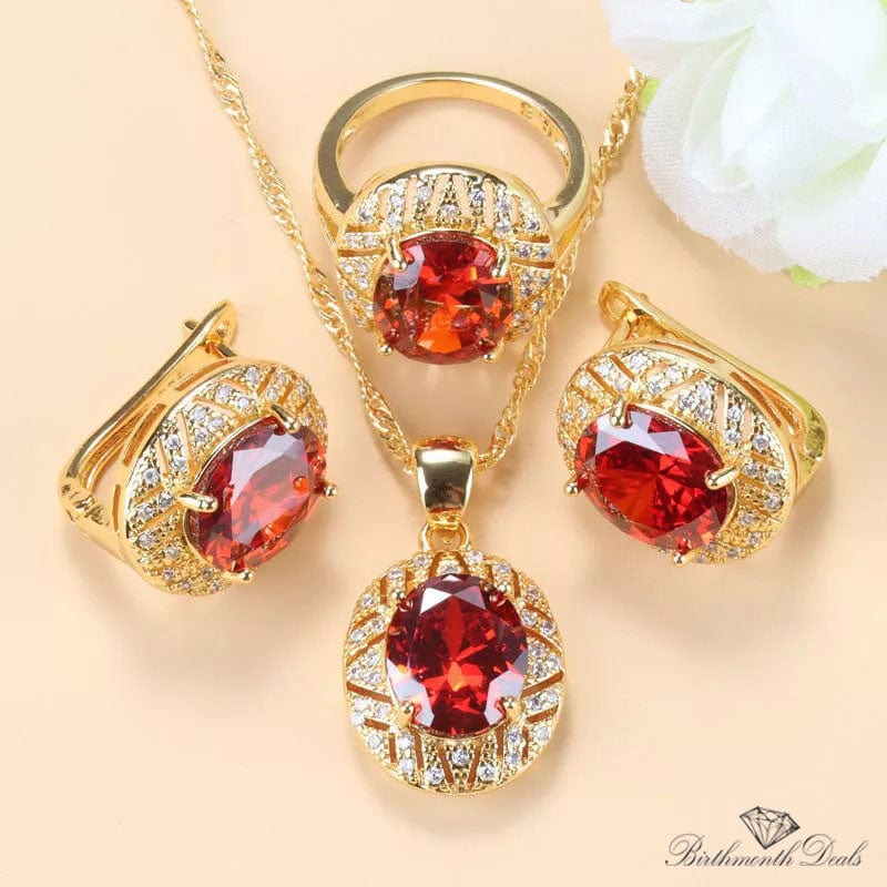 January Garnet Birthstone Jewelry Set - Birthmonth Deals