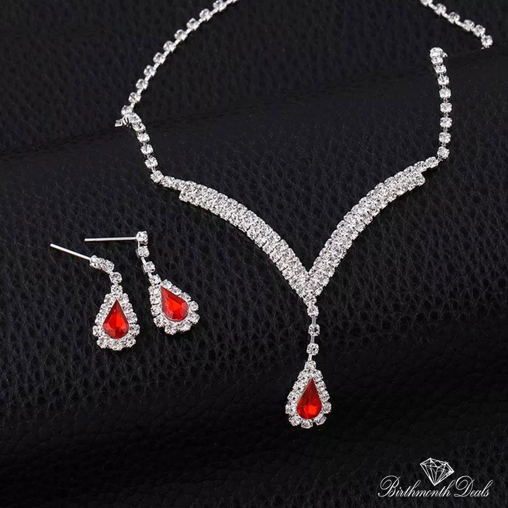 January Garnet Birthstone Jewelry Set - Birthmonth Deals