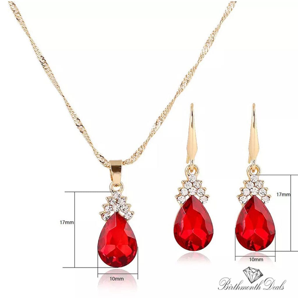 January Garnet Birthstone Jewelry Set - Birthmonth Deals