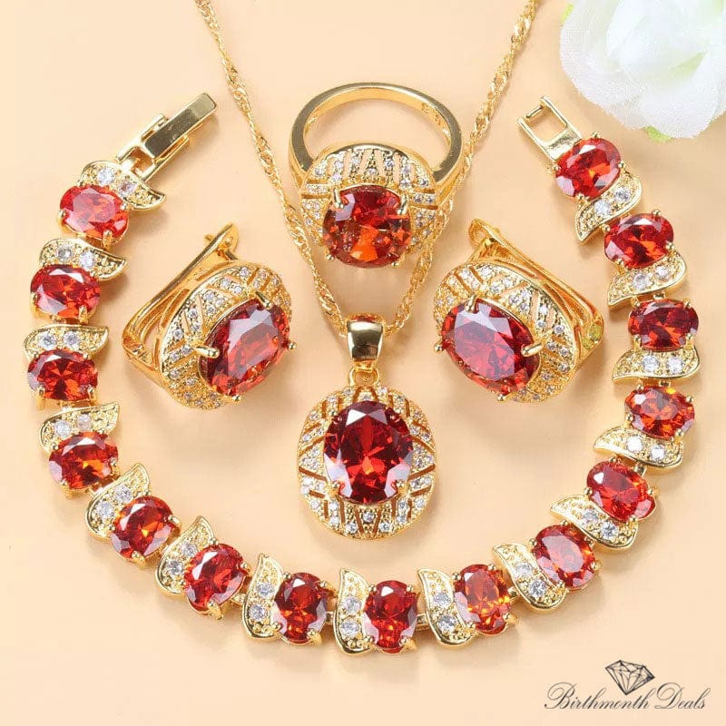 January Garnet Birthstone Jewelry Set - Birthmonth Deals