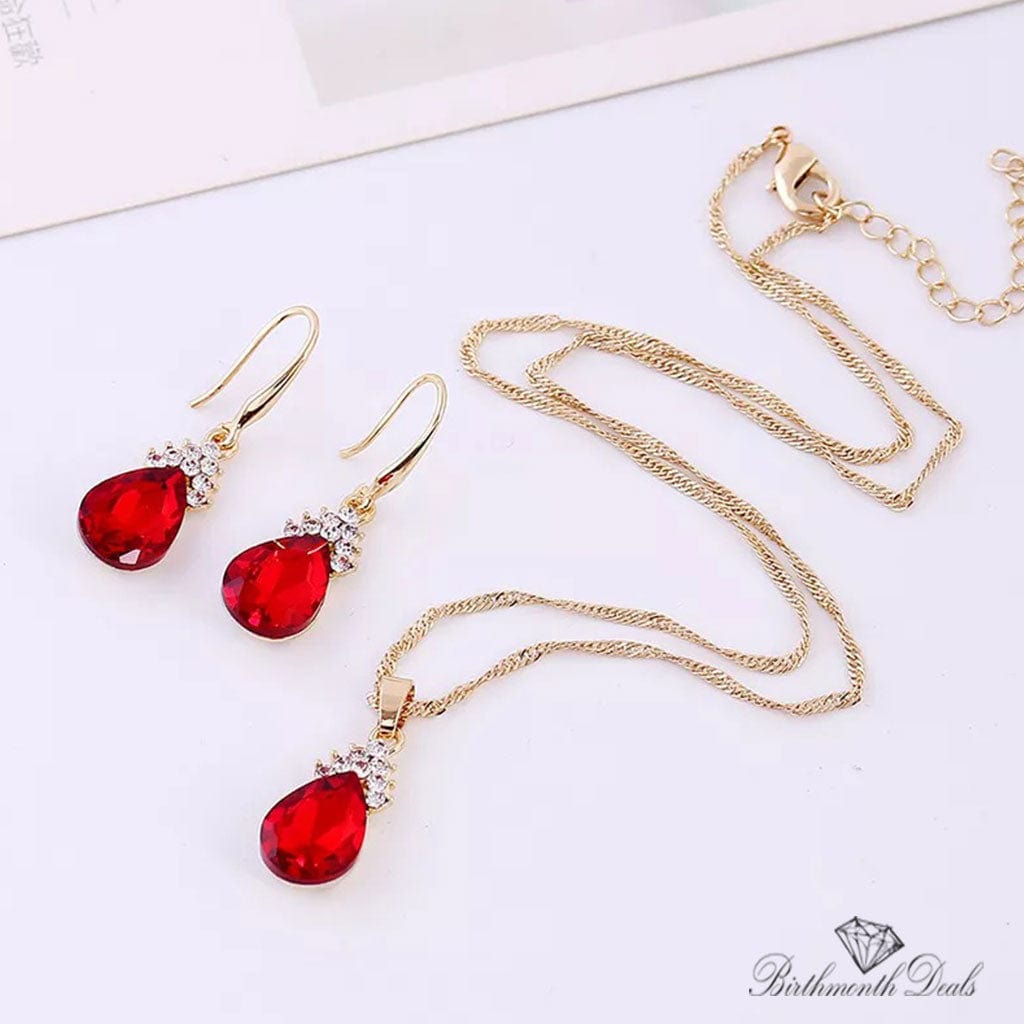 January Garnet Birthstone Jewelry Set - Birthmonth Deals