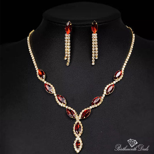 January Garnet Birthstone Jewelry Set - Birthmonth Deals