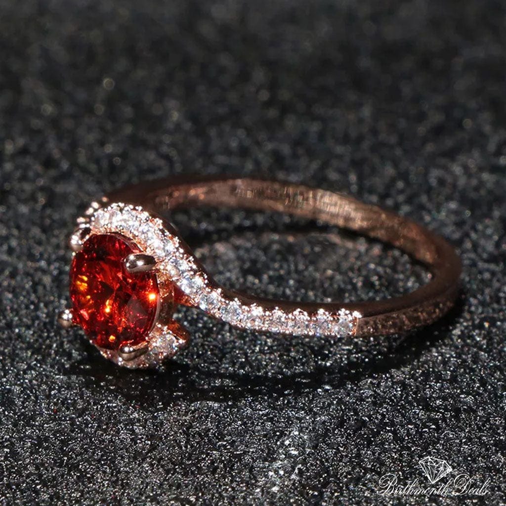 January Garnet Birthstone Ring - Birthmonth Deals