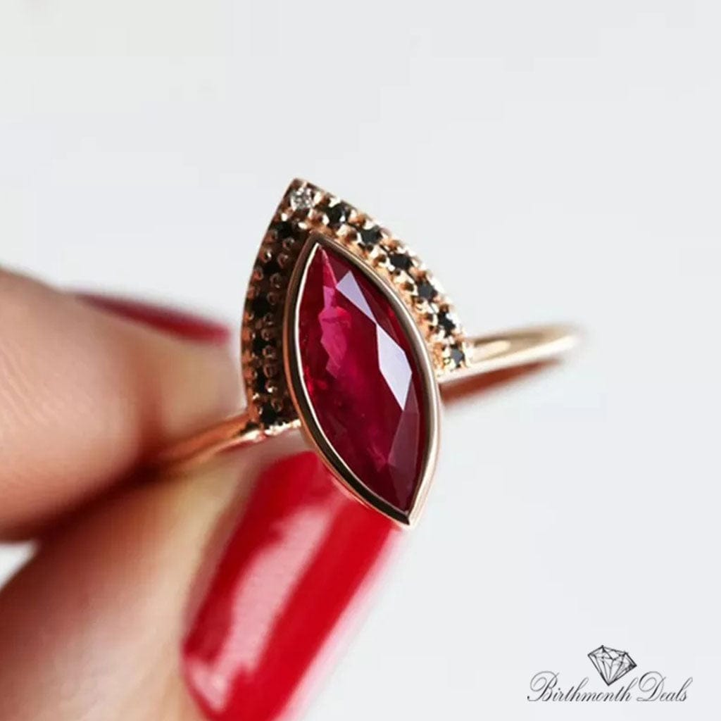 January Garnet Birthstone Stacking Ring - Birthmonth Deals