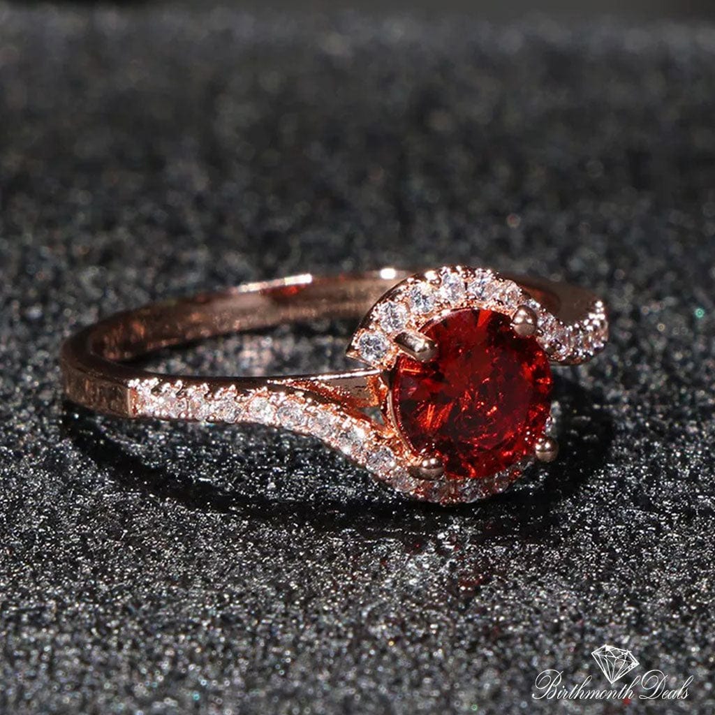 January Garnet Birthstone Ring - Birthmonth Deals